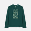 Long Sleeve T-shirt Geometric Mountain Green