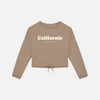 Women Crewneck Crop Vintage Logo Sand
