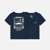 Women T-shirt V-Neck Summer Memories Navy