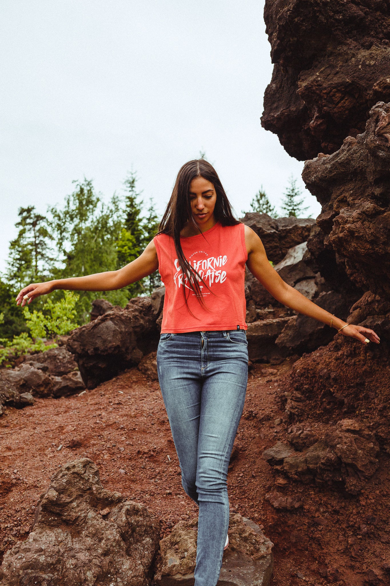 Jumped Out On Road Crop Top