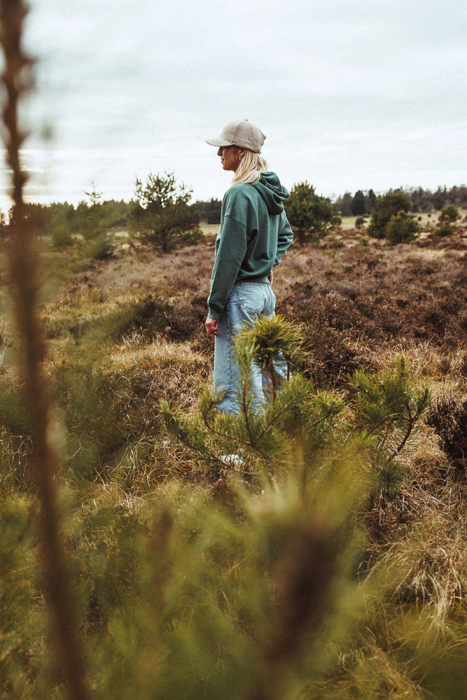 Women Hoodie Geometric Mountain Slate Green