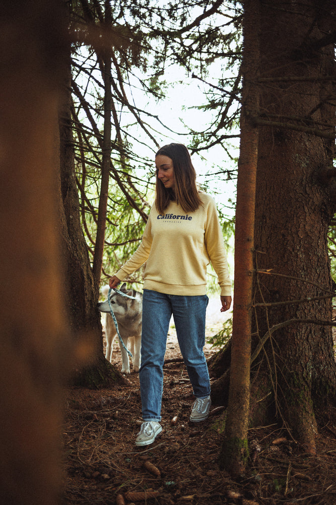 Women Crewneck Vintage Logo Yellow