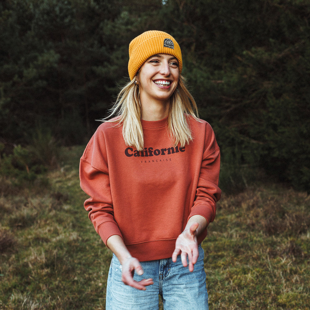 Women Crewneck Vintage Logo Rusty Brown