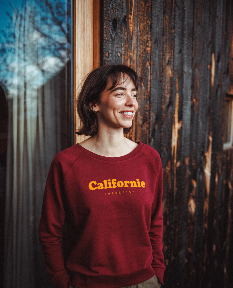 Women Crewneck Vintage Logo Burgundy