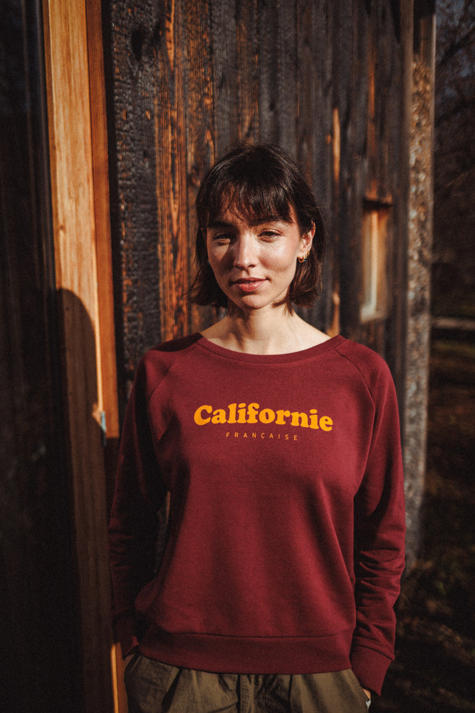 Women Crewneck Vintage Logo Burgundy