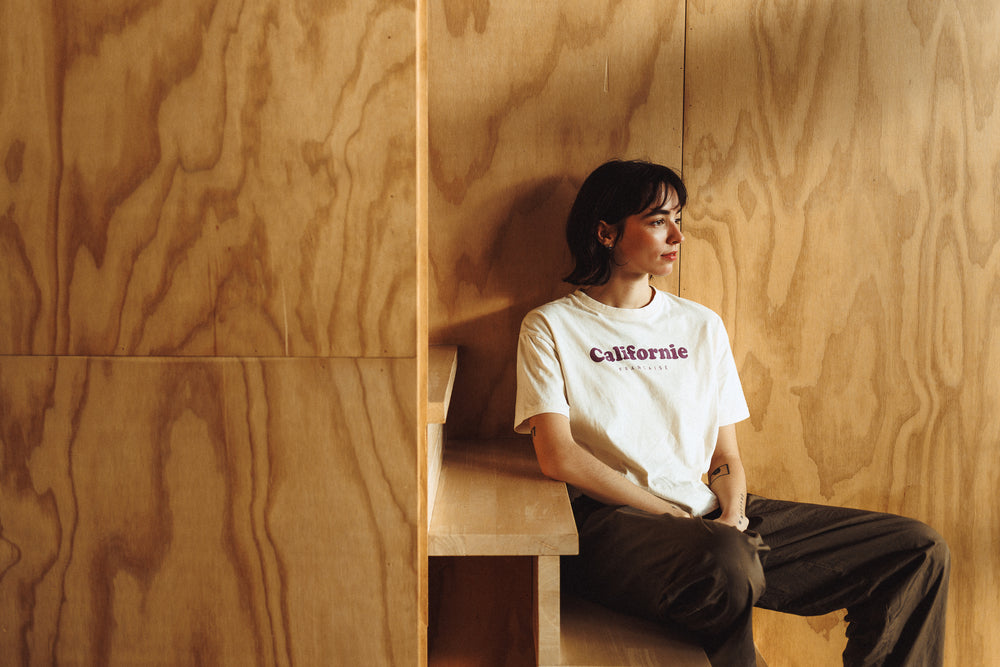 Women T-shirt Crop Vintage Logo Raw