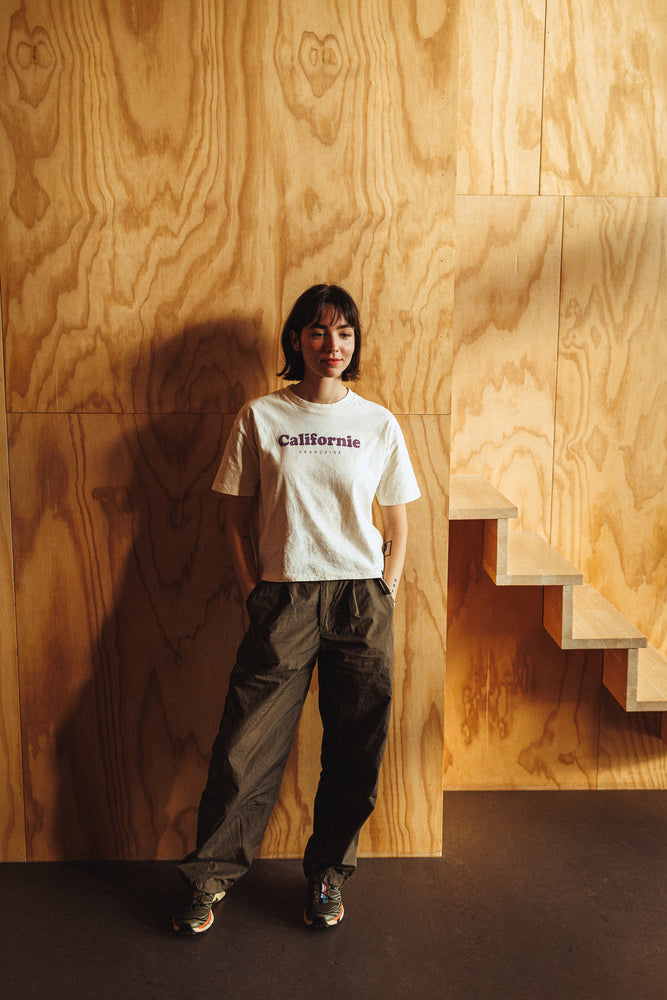 Women T-shirt Crop Vintage Logo Raw