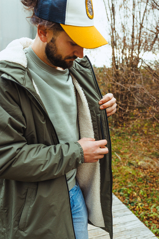 Long Jacket Sherpa Volcanic Sunset Khaki