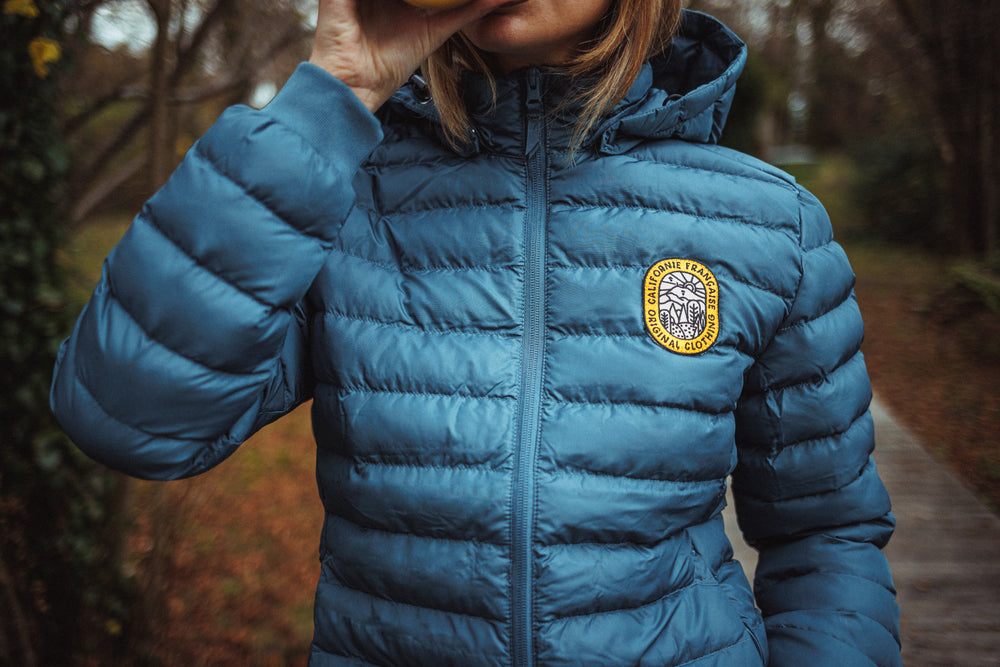 Women Puffy Volcanic Sunset Cobalt