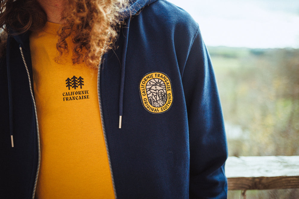 Zipped Hoodie Volcanic Sunset Navy