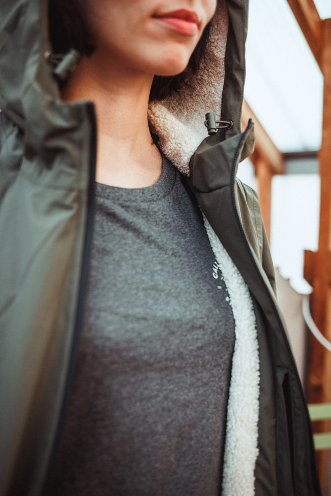 Long Jacket Sherpa Volcanic Sunset Khaki