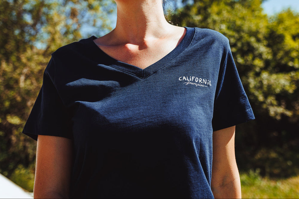 Women T-shirt V-Neck Summer Memories Navy