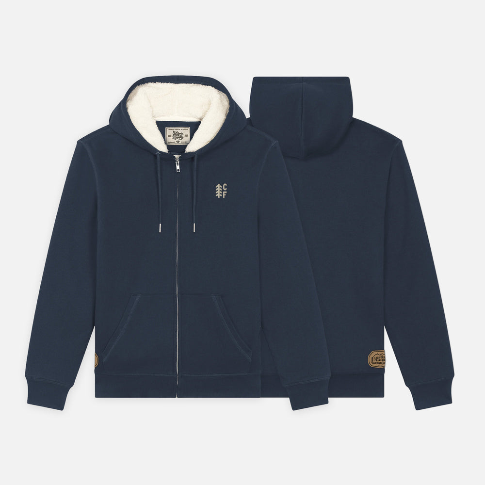 Hoodie Sherpa Navy CF Tree