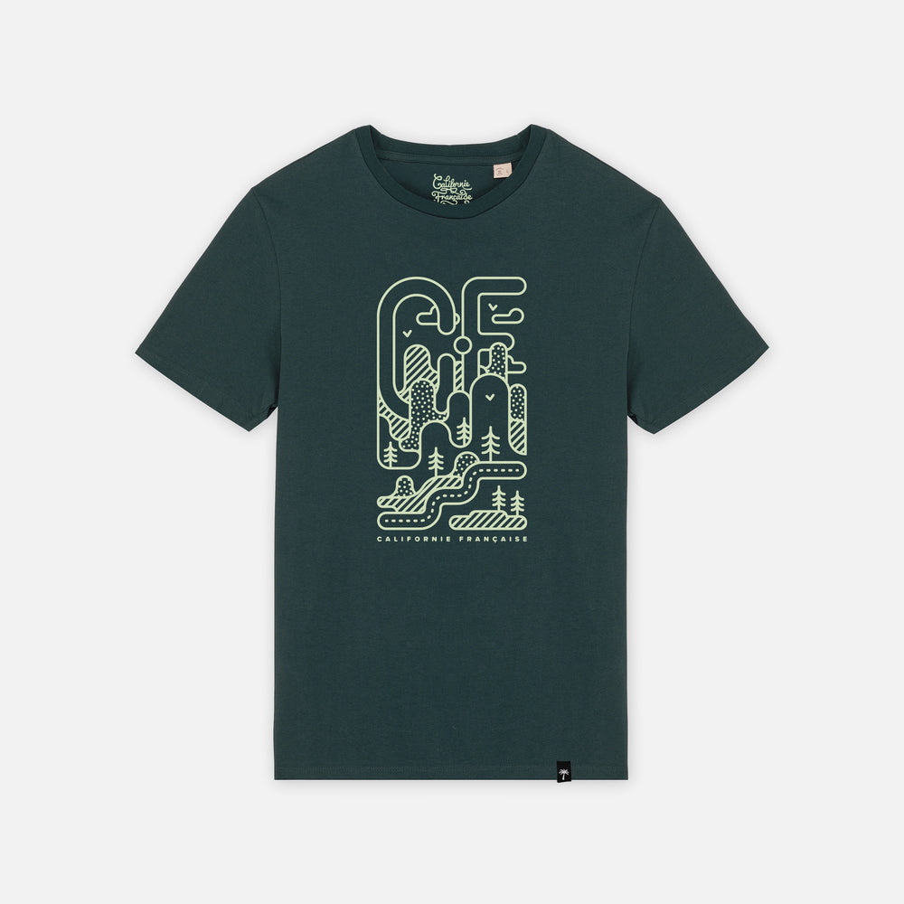 T-shirt Geometric Mountain Green