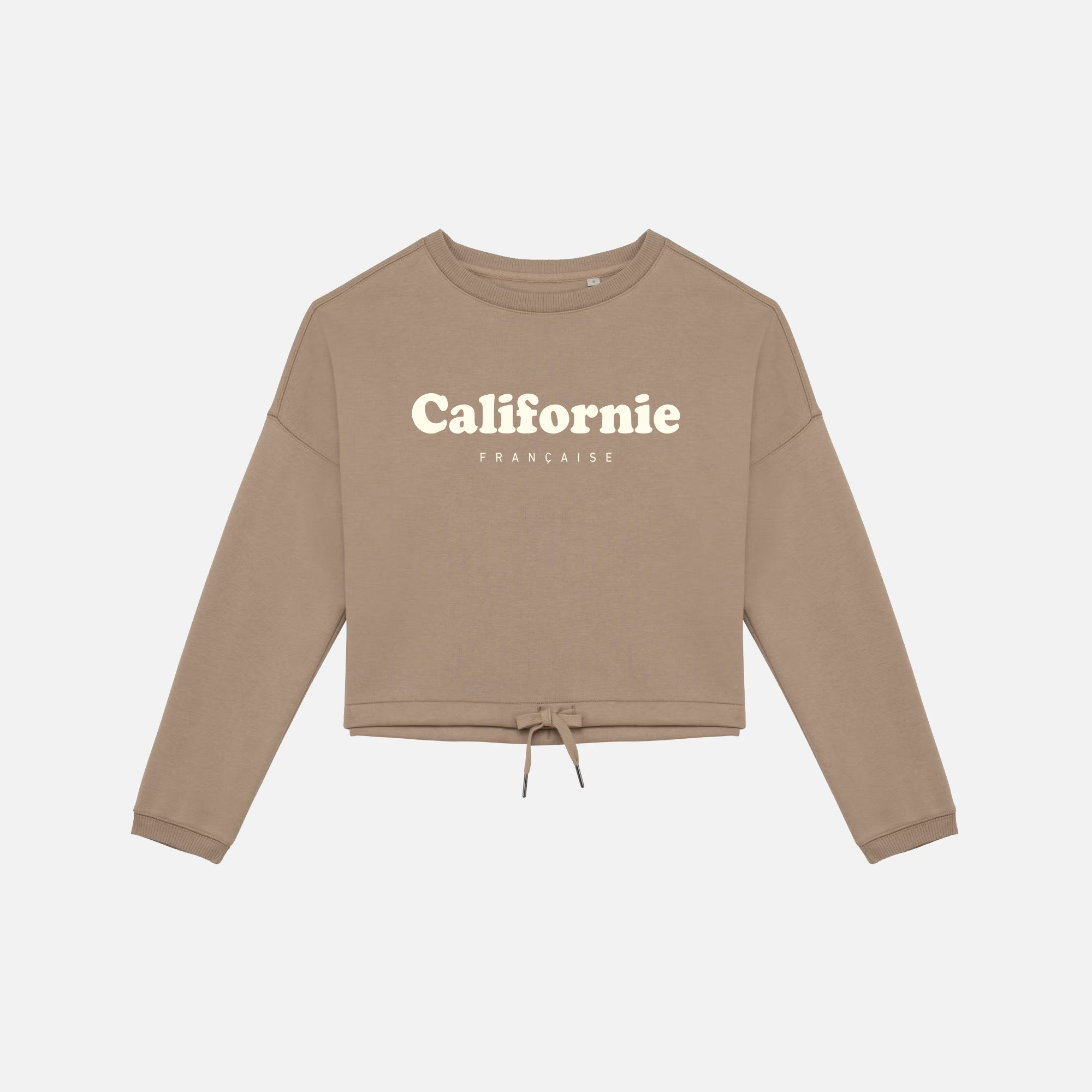 Women Crewneck Crop Vintage Logo Sand