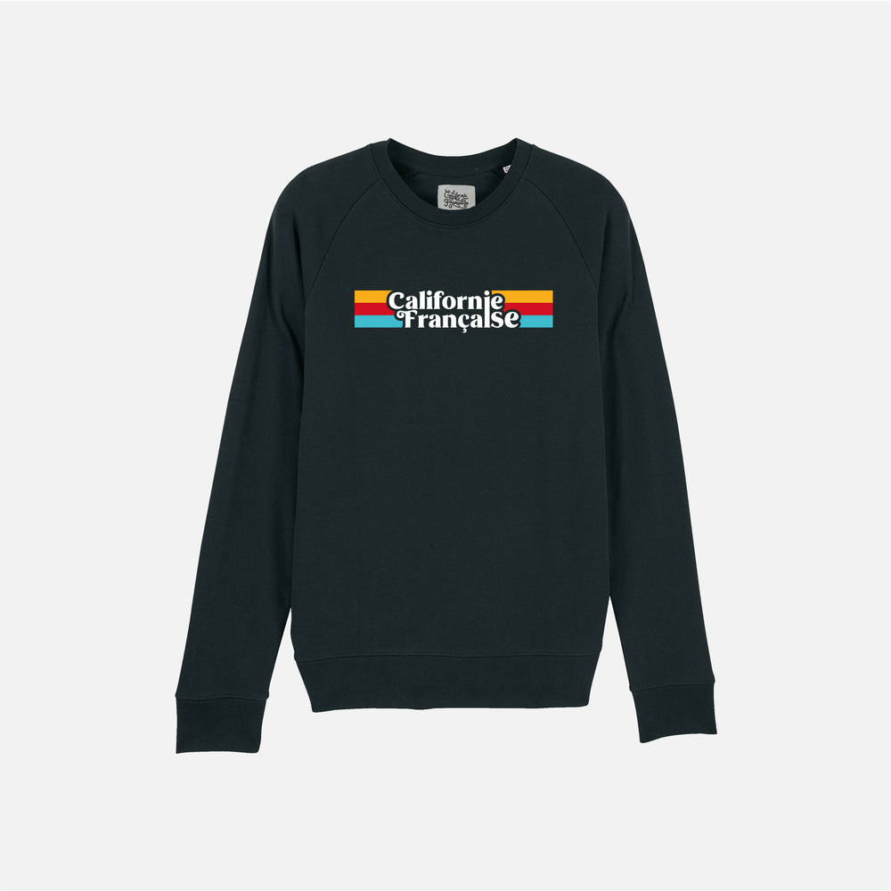 Sweatshirt Crewneck Rainbow Black