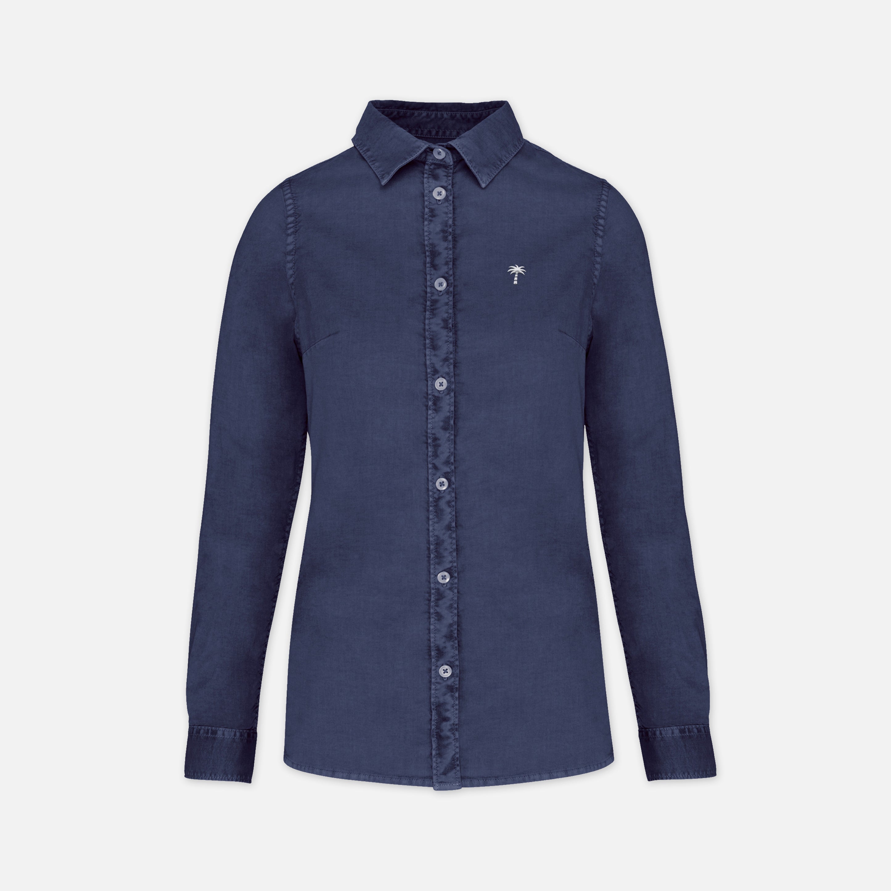 Women Washed Navy Palmito Shirt